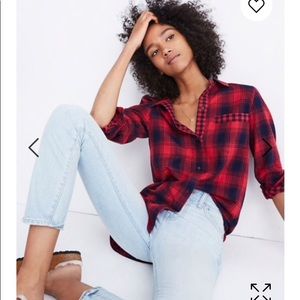 Madewell Plaid flannel Button Up Shirt XS